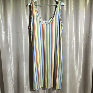 Striped Multicolor Sleeveless Dress